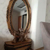 آینه شمعدونی طلایی