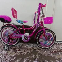 دوچرخه سایز ۲۰ دخترانه سرخ آبی رنگ تمیز درحد