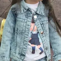 دو تیکه کت جین و زیر کتی سفید دخترانه