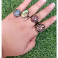 انگشتر خوش رکاب فیروزه عقیق و...