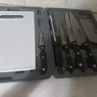 سرویس چاقو آشپزخانه آلمانی به همراه تخته گوشت