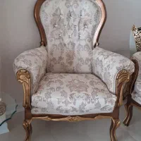 مبل سلطنتی  با چوب|مبلمان خانگی و میز عسلی|دلیجان, |دیوار