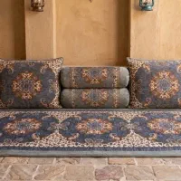 ست شاه نشین طرح ترمه ( کناره و پشتی سنتی|پشتی|اصفهان, ارزنان|دیوار