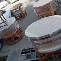 میز ناهارخوری کمجا ۴ نفره فلزی و چوبی ملایر|میز و صندلی غذاخوری|ملایر, |دیوار