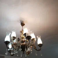 لوستر برنجی  5 شاخه دو طبقه