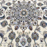 فرش دستباف نایین جفت قالیچه 3 متری گل ابریشم|فرش|اصفهان, نقش جهان|دیوار