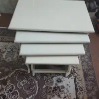 میز جلو مبلی چوبی۴عدد سفید