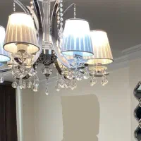 لوستر ۶ شاخه استیل کریستال|لوستر و چراغ آویز|تهران, تهرانپارس غربی|دیوار