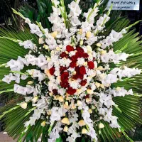تاج گل گل آپارتمانی و شاخه ای وباکس گل ماشین عروس