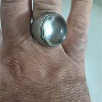 انگشتررکاب نقره درنجف (نگین  کوارتز) قدیمی درشت