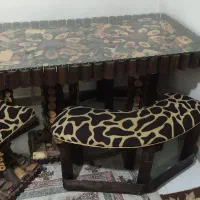 میز نهار خوری طرح جنگلی 6 نفره استفاده نشده