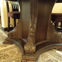 میز نهار خوری شش نفره تمام چوب گردو منبت کار دست|میز و صندلی غذاخوری|تهران, مسعودیه|دیوار
