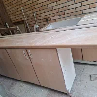 کابینت کارکرده و درب آلمینیومی و سینک دو قلو