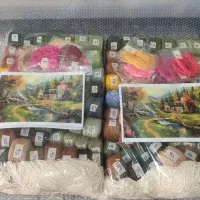 دارقالی چله کشی شده و دوتا نخ و نقشه منظره