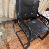 صندلی چرم و فلز اداری