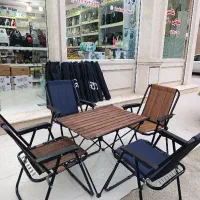 میز چوبی تاشو وصندلی تاشو