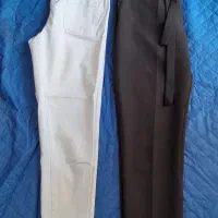 2 عدد شلوار پارچه ای کمربنددار و کتان سفید کمرکش|لباس|شیراز, کوی آزادگان|دیوار