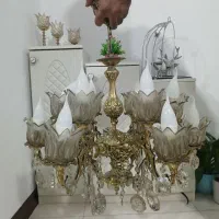 لوستر برنز ۶ شاخه ۱۲ شعله|لوستر و چراغ آویز|رباطکریم, نصیرشهر|دیوار