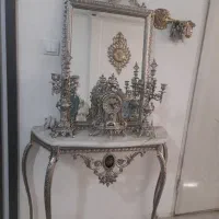 آینه وساعت و شمعدانی تمام برنج