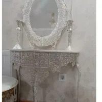 آینه شمعدان و کنسول مس با آبکاری نقره مناسب جهیزیه