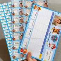 برچسب کتاب و مداد با عکس دانش آموز