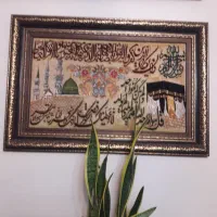 یک عدد تابلو فرش دست بافت گل ابریشم|تابلو فرش|ری, جوانمرد قصاب|دیوار