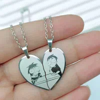 ست گردنبند قلبی دوتایی طرح های مختلف