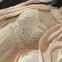 لباس مجلسی حریر گلبهی