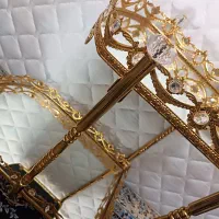 میز بار چرخدار استیل آبکاری طلا
