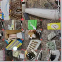 تعدادی لوازم خیاطی و کوبلن و بافتنی