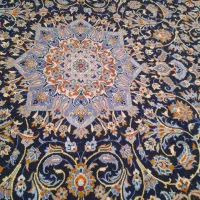 فرش دستی کاشان سرمه ای