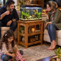 میز آکواریوم چوبی سفارشی