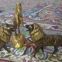 مجسمه برنجی خارجی شیر های میناکاری و اسب