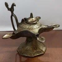 چراغ چهار شعله برنجی قدیمی سنگین