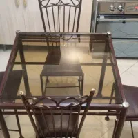 میز غذا خوری چهارنفره فلزی