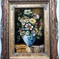 تابلو گل مادر کد 19 دستبافت و ابریشم دار|تابلو فرش|تبریز, |دیوار