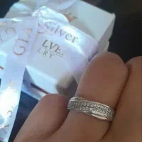 حلقه نقره 925 با آبکاری طلا سفید