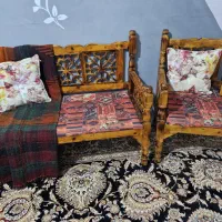 مبلمان سنتی ۷ نفره چوب روس|مبلمان خانگی و میز عسلی|کرمانشاه, |دیوار