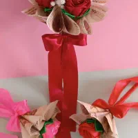 دسته گل روبانی