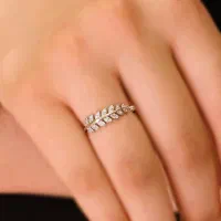 انگشتر جواهر تمام نقره مدل برگ|بدلیجات|تبریز, |دیوار