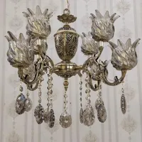 لوستر برنزی ۴ شاخه چشمه نور