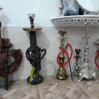 قلیان .قلیون چوب و فلز برنج|صنایع دستی و سایر لوازم تزئینی|بابل, |دیوار