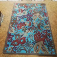 قالیچه ابریشمی فیروزه ای