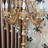 دو عدد لوستر کنار سالنی ۱۳ شعله بسیار تمیز و سالم|لوستر و چراغ آویز|مشهد, خاتم الانبیا|دیوار