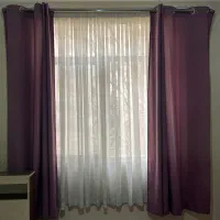 پرده حریر و رویی پانچ به همراه چوب پرده