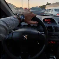 راننده بهمراه خودروی دوگانه سوز