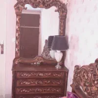 تخت خواب دو نفره چوب|تخت و سرویس خواب|رودهن, |دیوار