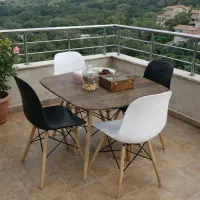 میز و صندلی پلاستیکی طرح آنتیک طلایی۷۳ غذاخوری