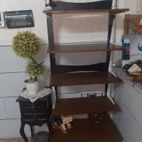 میزعسلی،کتابخانه ۵طبقه چوب ام دی اف ،گردو|کتابخانه، شلف، قفسه‌های دیواری|قم, علی آباد سعدگان|دیوار