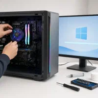 نصب ویندوز + نرم‌افزار + مونتاژ قطعات کامپیوتر